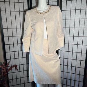 NWT! Preston & York Metallic Beige Skirt(8) (jacket 9)